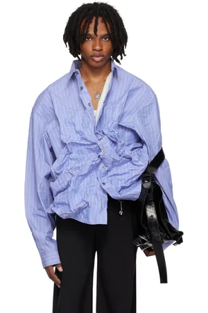 Y / PROJECT Blue Scrunched Shirt