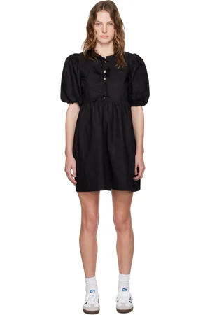 Ganni Black Tie String Minidress