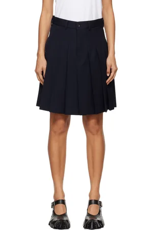 Comme des Garçons Navy Wool Gabardine Miniskirt