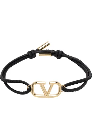 VALENTINO GARAVANI Black VLogo Leather Bracelet