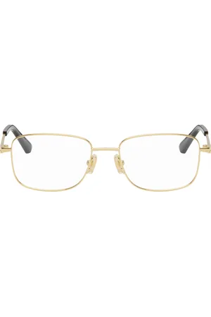Bottega Veneta Gold Rectangular Glasses