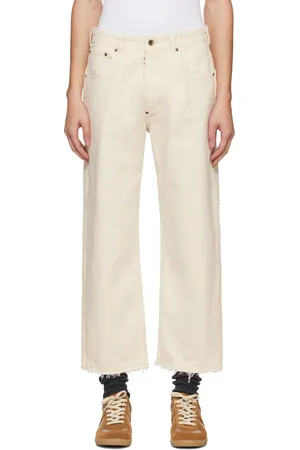 Maison Margiela Off-White Frayed Jeans
