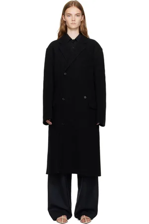 Recto Black Handmade Wool Coat