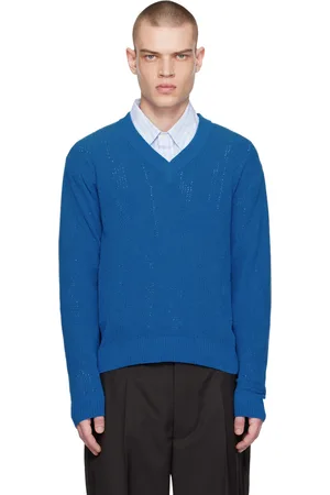mfpen Blue V-Neck Sweater