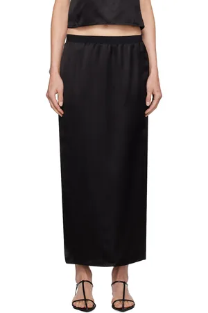 WARDROBE.NYC Black Slip Midi Skirt
