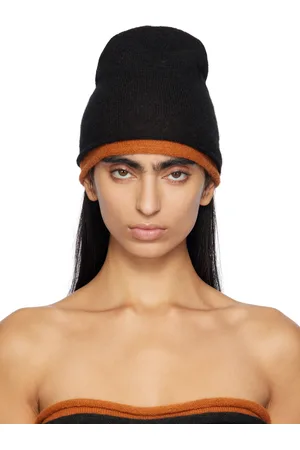 Issey Miyake Black & Orange Interplay Beanie