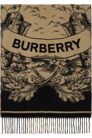 Burberry Beige Reversible EKD Cashmere Scarf