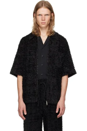 SONG FOR THE MUTE Black Zip Up Box Shirt
