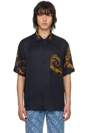 VERSACE Black Watercolor Couture Shirt
