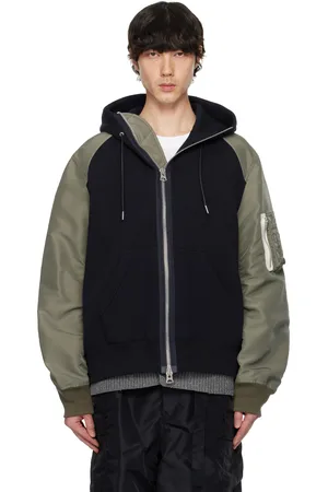 SACAI Navy & Khaki Sponge Sweat Hoodie