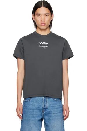 Ganni Gray Printed T-Shirt