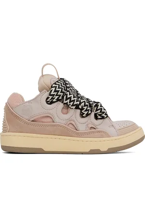 Lanvin Pink Leather Curb Sneakers