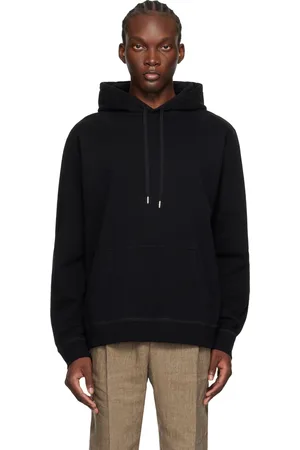 Sunspel Black Loopback Hoodie
