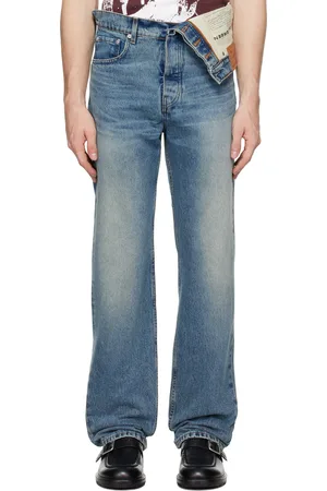 Y / PROJECT Blue Asymmetric Jeans