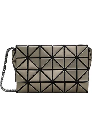 Issey Miyake Gunmetal Platinum Coffret Shoulder Bag