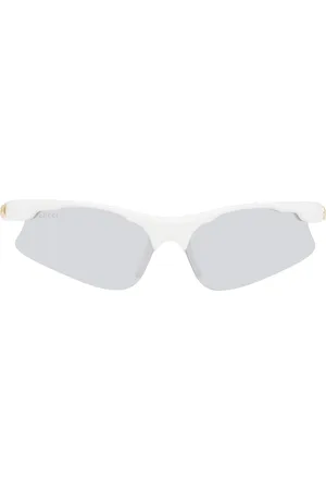 Gucci White Mask-Shape Sunglasses