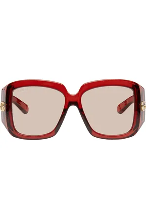 Gucci Burgundy Oversize Square Sunglasses