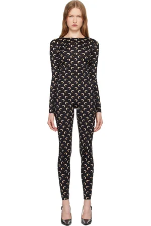 Marine Serre Black Recycled Jersey Moon Catsuit