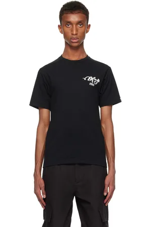 BAPE Black Embroidery Style Souvenir Logo T-shirt
