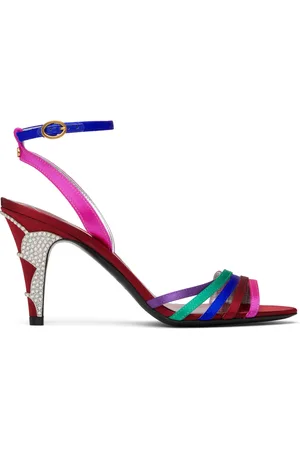 VALENTINO GARAVANI Multicolor Ladycrush Satin Heeled Sandals