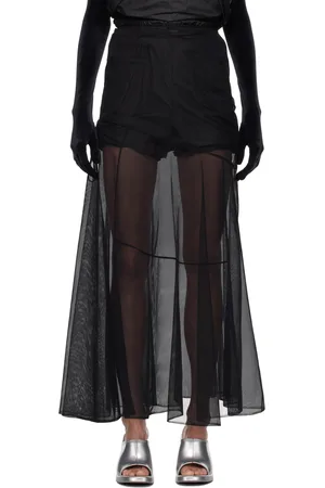 Simone Rocha Black Bias-Cut Maxi Skirt