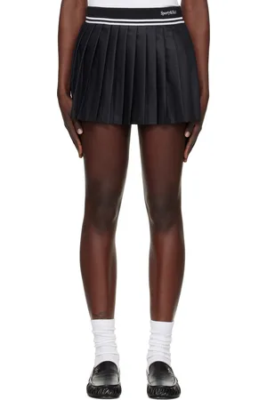 Sporty & Rich Gray Abigail Wool Pleated Miniskirt