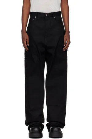 Rick Owens Black Porterville Double Knee Geth Cut Jeans