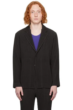 Issey Miyake Brown Kersey Pleats Blazer