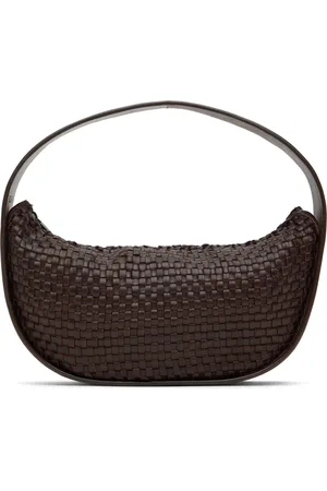 St Agni Brown Woven Petit Arc Bag