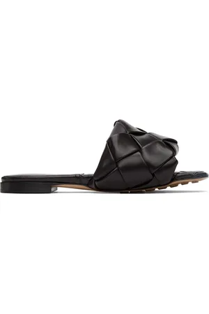 Bottega Veneta Black Intrecciato Lido Sandals