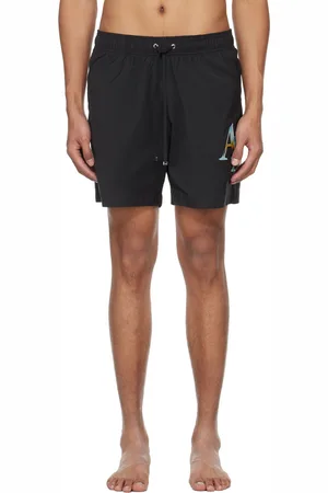 AMIRI Black Staggered Chrome Swim Shorts