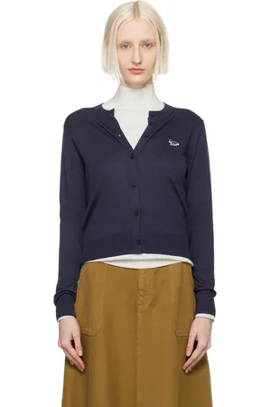 Maison Kitsuné Navy Baby Fox Patch Regular Cardigan