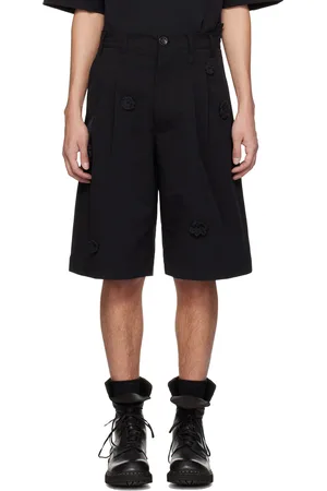 SONG FOR THE MUTE Black Appliqué Shorts