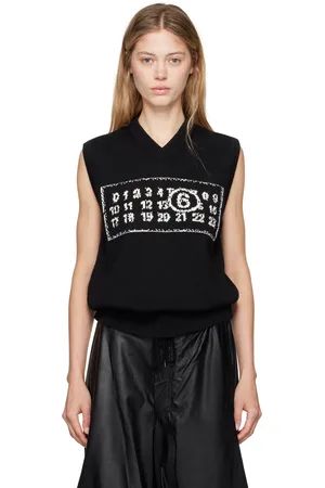 Maison Margiela Black Jacquard Logo Vest