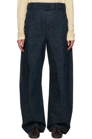 LEMAIRE Indigo Twisted Belted Jeans