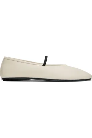 The Row Off-White Elastic Ballerina Flats