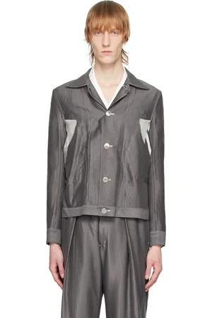Sulvam Gray Raw Edge Jacket