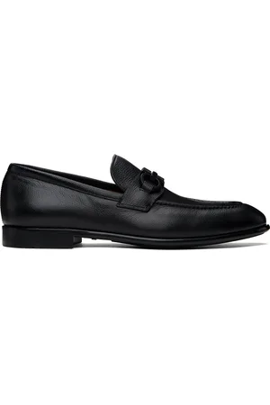 Salvatore Ferragamo Black Gancini Ornament Loafers