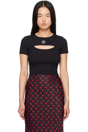 Marine Serre Black Moon Logo Cutout T-Shirt
