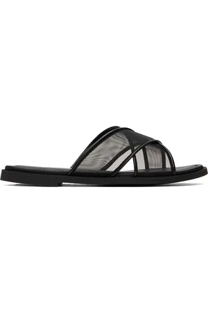 RAG&BONE Black Geo Mesh Cross Strap Sandals