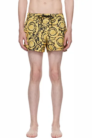 VERSACE Black & Gold Barocco Swim Shorts