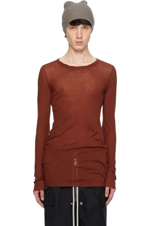 Rick Owens Brown Crewneck Long Sleeve T-Shirt