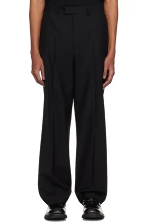 Rohe Black Straight Leg Half-Elasticated Trousers
