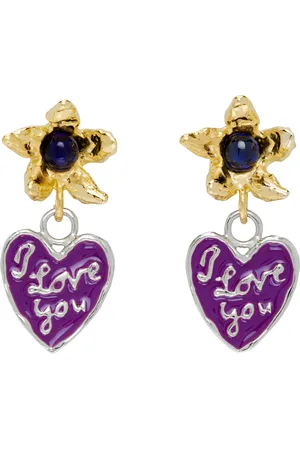 Chopova Lowena Gold & Silver Lovers Drop Earrings