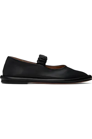 Lauren Manoogian Black Ruche Ballerina Flats