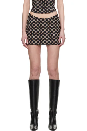 MISBHV Black Monogram Miniskirt
