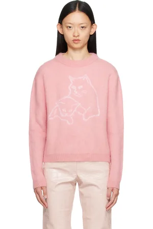 Msgm Pink Jacquard Sweater