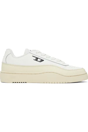 Diesel White & Beige S-Tracker-D Low Sneakers