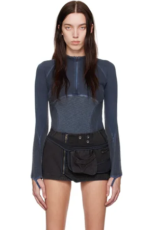 Hyein Seo Navy Half-Zip Raglan Sweater