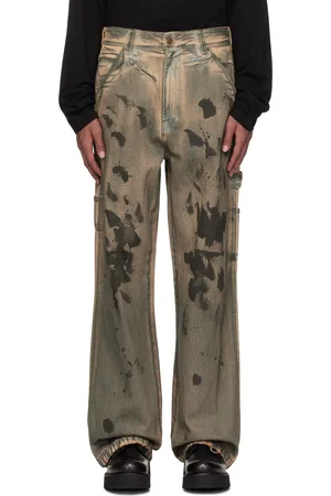 We11 Done Gray & Beige Carpenter Jeans